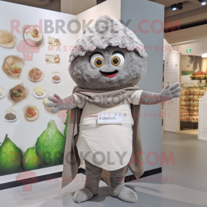 Grå Falafel maskot kostume...