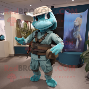 Blågrøn Marine Recon maskot...