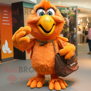 Orange Eagle maskot kostume...