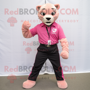 Pink Puma maskot kostume...