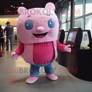 Pink Ray maskot kostym...