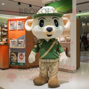 Tan Irish Flag mascot costume character dressed with a Cargo Shorts and Coin purses