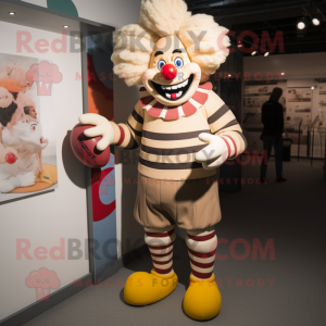 Brauner Clown Maskottchen...