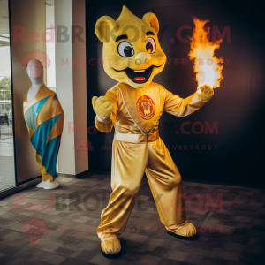 Gold Fire Eater maskot...