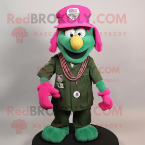 Magenta grøn baret maskot...