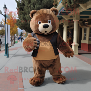 Fat Brown Bear Mascot Costume Inflatable Plush Teddy Bear Costume