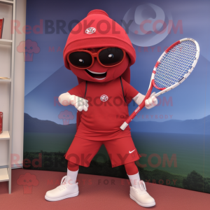 Rød tennisketcher maskot...