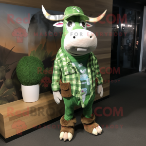 Green Zebu mascotte kostuum...