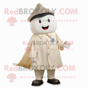 Cream Ray mascot costume character dressed with a Chinos and Berets