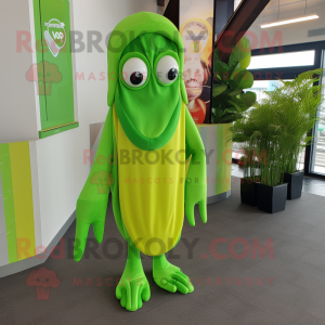 Lime Green Squid mascotte...