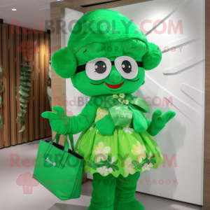 nan Bunch Of Shamrocks mascot costume character dressed with a Bikini and Clutch bags