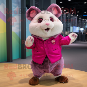 Magenta hamster maskot...