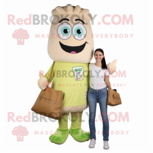 Beige Selleri maskot kostym...