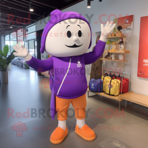 Lavender Pad Thai mascot costume character dressed with a Rash Guard and Tote bags