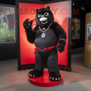 Black Bracelet mascot costume character dressed with a Rash Guard and Tie pins