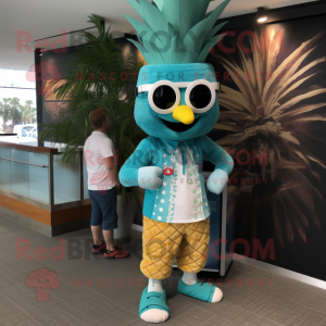 Teal Pineapple maskot...