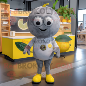 Grå citron maskot kostym...