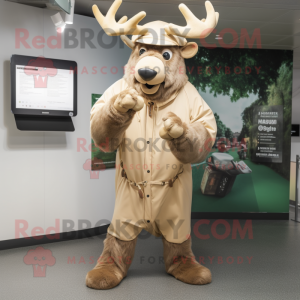 Tan Irish Elk maskot kostym...