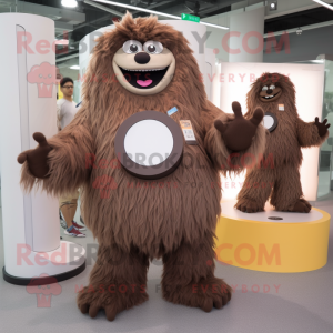 Brown Yeti mascotte kostuum...