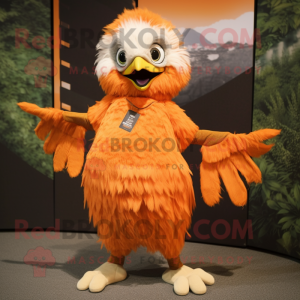 Orange Eagle maskot drakt...