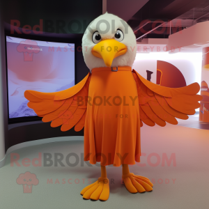Orange Eagle maskot drakt...