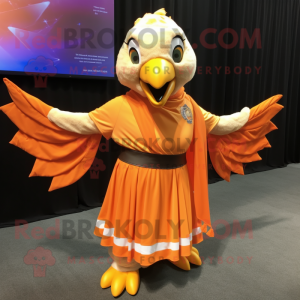 Orange Eagle maskot drakt...