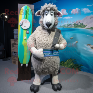 Gray Suffolk Sheep mascotte...