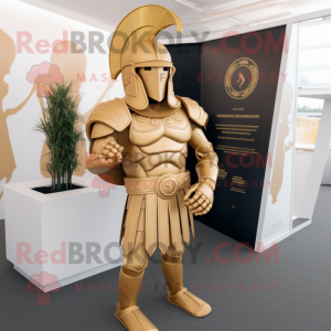 Gold Spartan Soldier maskot...