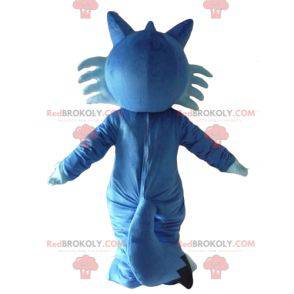Mascot pretty two-tone blue fox smiling - Redbrokoly.com