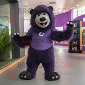 Lilla Sloth Bear maskot...