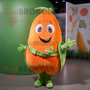 Orange Cucumber mascot costume character dressed with a Playsuit and Wraps