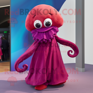 Magenta Octopus maskot...