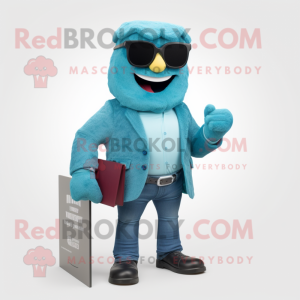 Teal Attorney maskot kostym...