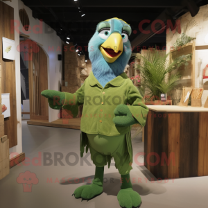 Grön Macaw maskot kostym...