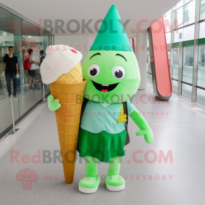 Green Ice Cream Cone...