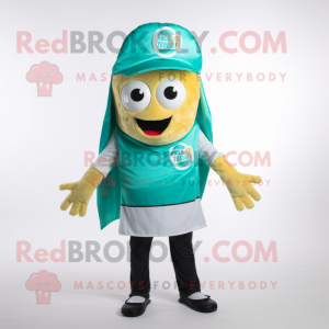 Cyan Tacos maskot kostym...