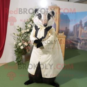 Cream Badger maskot drakt...