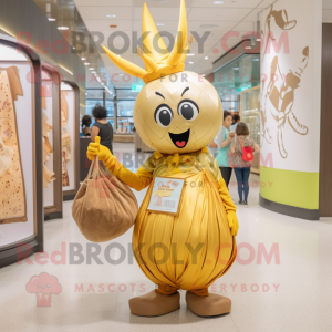 Gold Onion maskot kostym...