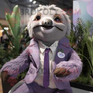 Lavendel Sloth maskot...