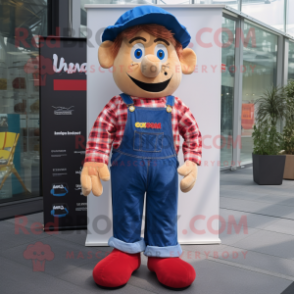 nan Goulash mascot costume character dressed with a Dungarees and Pocket squares