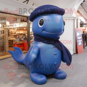 Navy Blue Whale mascotte...