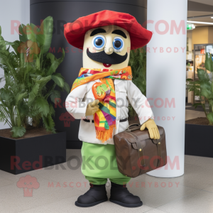 nan Fajitas mascot costume character dressed with a Jumpsuit and Briefcases