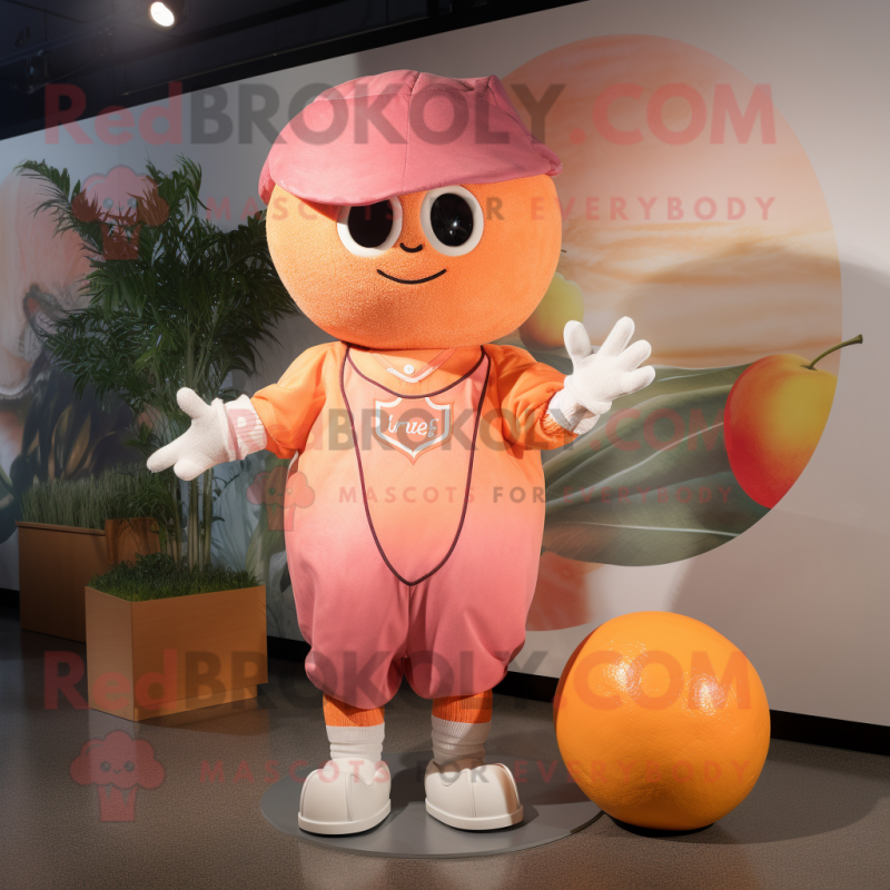 Peach Grapefruit mascot costume character dressed with a Romper and Bracelets