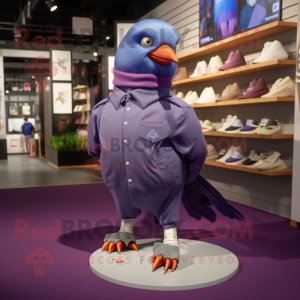 Purple Pigeon maskot drakt...