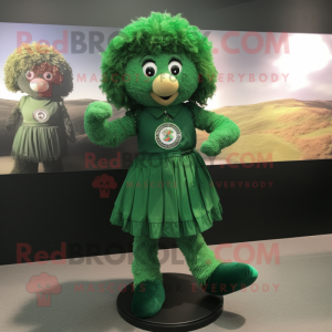 Forest Green Irish Dancing Shoes mascot costume character dressed with a Playsuit and Bracelet watches