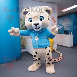 Sky Blue Cheetah mascotte...