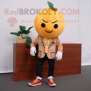 Brun grapefrukt maskot...