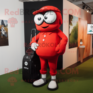 Red Golf Bag maskot drakt...