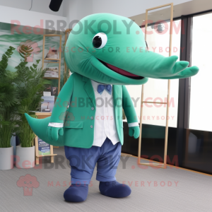 Green Blue Whale mascotte...