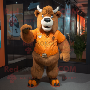 Orange Bison mascotte...